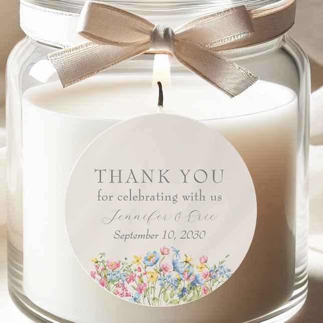 Boho Floral Gastgeschenk Hochzeit Sticker (Von Creator hochgeladen)