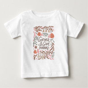 Boho Floral Gather und gebt Dank Baby T-shirt