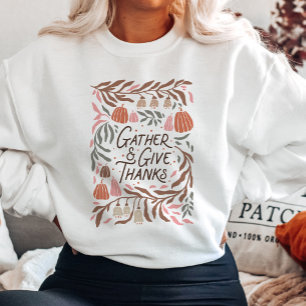 Boho Floral Gather und gebt Dank Sweatshirt
