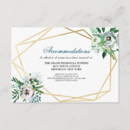 Boho Floral Geometric Blue Wedding Details Begleitkarte