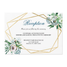 Boho Floral Geometric Blue Wedding Reception