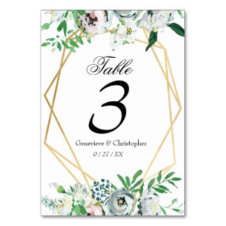 Boho Floral Geometric Hochzeitsempfang Tischnummer