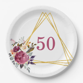 Boho Floral Geometric Pappteller