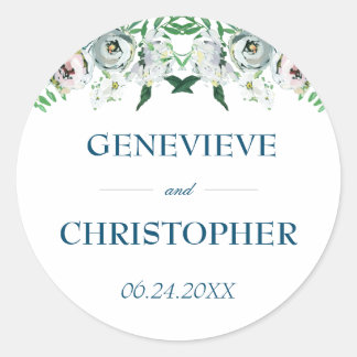 Boho Floral Geometric Wedding Runder Aufkleber