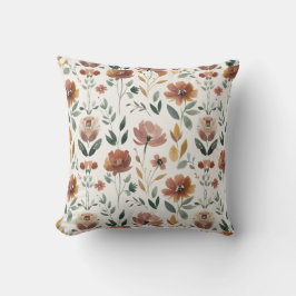 Boho Floral Geometry – Earthy Wildflower Pattern Kissen