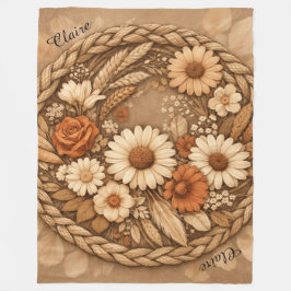 Boho-Floral gewebter Kreis individuell anpassierba Fleecedecke