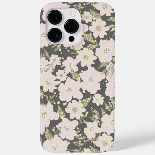 Boho Floral Grau Butter Yellow Pink Design Case-Mate iPhone Hülle (Rückseite)