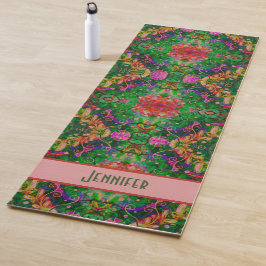 Boho Floral Green Abstrakte Hübsche Inspiritivität Yogamatte