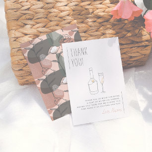 Boho Floral Green & Pink Brautparty Vielen Dank Dankeskarte