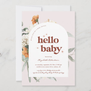 Boho Floral Greenery Botanical Babydusche Einladung