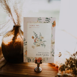 Boho Floral Greenery Botanical | Hochzeit Tischnummer