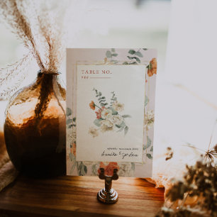 Boho Floral Greenery Botanical Hochzeit Tischnummer