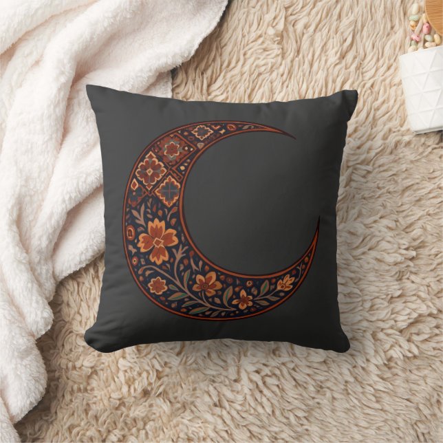 Boho-Floral-Halbmond Kissen (Decke)