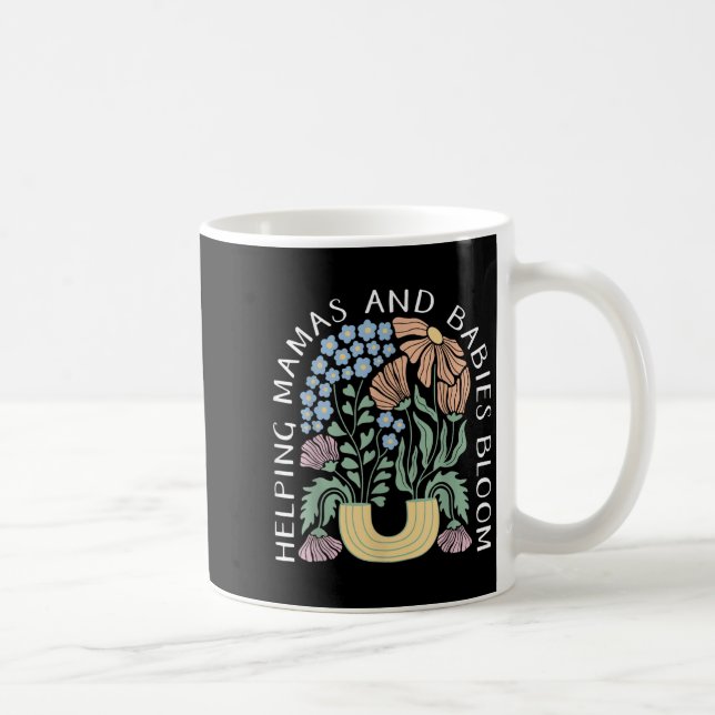 Boho Floral Helng Mamas &amp; Babies Bloom Doula B Kaffeetasse (Rechts)