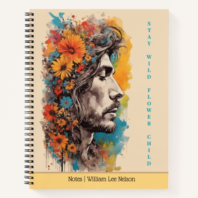 Boho Floral Herren Profil Journal / Notizbuch (Vorderseite)