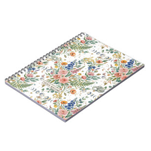 Boho-Floral Himmlischer Mond  & Schlangen Botanisc Notizblock