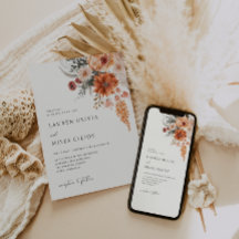 Boho Floral Hochzeit im Herbst Invite