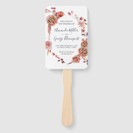 BOHO Floral Hochzeitsprogramm Fan Fächer
