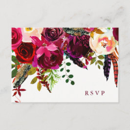 Boho Floral | Hochzeitsreaktion RSVP Karte
