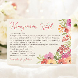 Boho Floral Honeymoon Fund Brautparty Begleitkarte