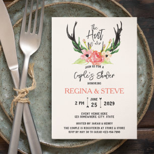 ©Boho Floral Hunt ist vorbei Paar-Shower Einladung