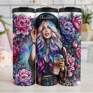 Boho Floral Iced Coffee Dream Thermosbecher