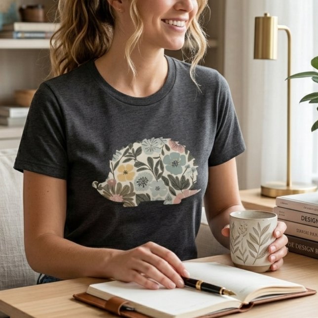 Boho Floral Igel T-Shirt (Von Creator hochgeladen)