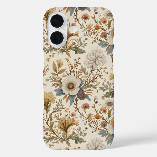 Boho Floral in Beige Case-Mate iPhone Hülle (Rückseite)