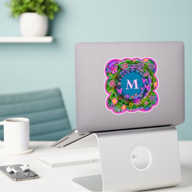 Boho Floral Initial für ihre Inspirivity Sticker (Von Creator hochgeladen)