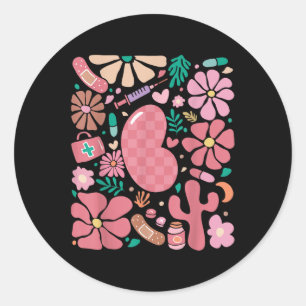 Boho Floral Kidney Nurse Summer Nephrologie Dialys Runder Aufkleber