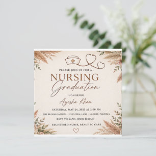 Boho-Floral-Krankenpflege-Abschluss-Einladung Ne Einladung