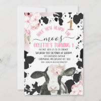 Boho Floral Kuh haben Sie den Moos Geburtstag gehö
