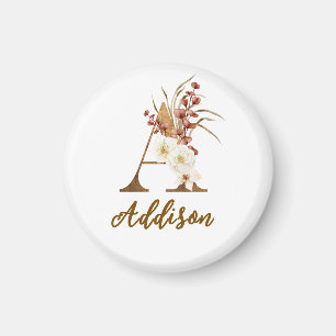 Boho Floral Letter A Monogram Gastgeschenk Hochzei Magnet