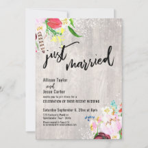 Boho Floral Lights Rustikales Holz nur verheiratet