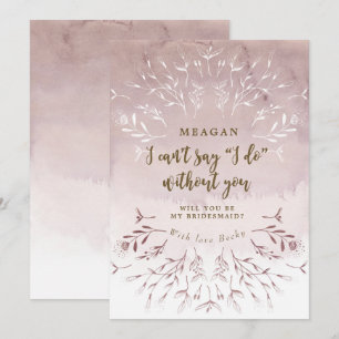 Boho floral lila werden Sie meine Brautmeisterin s Einladung