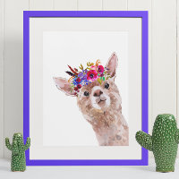 Boho Floral Llama Alpaca Kinderzimmer Child