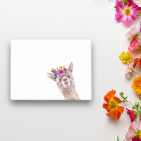 Boho Floral Llama Alpaca