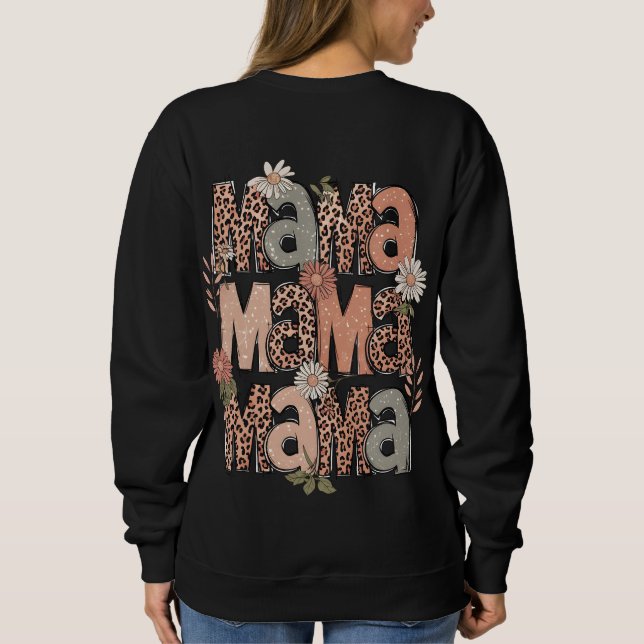 Boho Floral "Mama" Retro Sweatshirt (Rückseite)