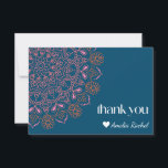 Boho Floral Mandala Aquamarin Blue Bat Mitzvah Cus Dankeskarte<br><div class="desc">Boho Floral Mandala Aquamarin Blue Bat Mitzvah Custom Dankeschön Karte</div>