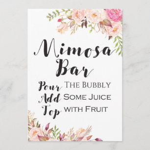 Boho floral mimosa Bar 12x18 Einladung