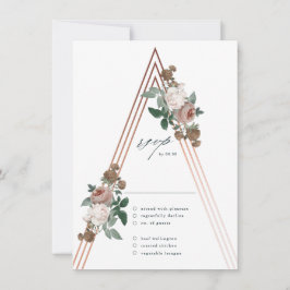 Boho Floral Modern Elegante Wedding RSVP Card Einladung