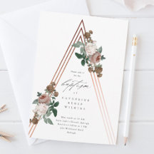 Boho Floral Moderne religiöse Taufe & Christening