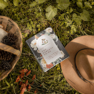 Boho Floral Mushroom   Baby Shower Gästebuch Notizblock