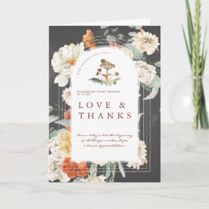 Boho Floral Mushroom Babydusche Vielen Dank Dankeskarte