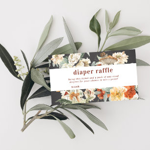Boho Floral Mushroom Botanical Diaper Raffel Begleitkarte