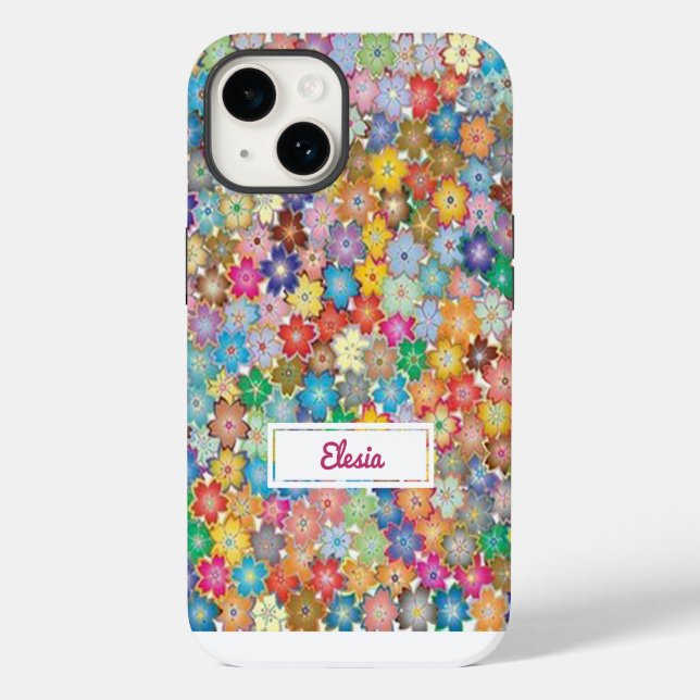 Boho Floral Muster Custom Case-Mate iPhone Hülle (Rückseite)