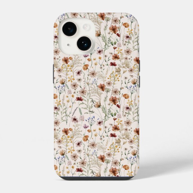 Boho Floral Muster iPhone / iPad Gehäuse Hülle (Rückseite)