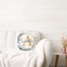 Boho Floral Name und Anfangswurfkissen