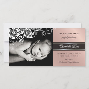 Boho Floral Paisley Baby Girl Geburtserklärung Ankündigung