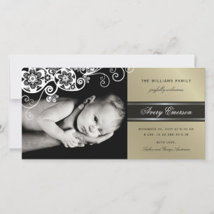 Boho Floral Paisley Elegant Ankündigung zur Geburt